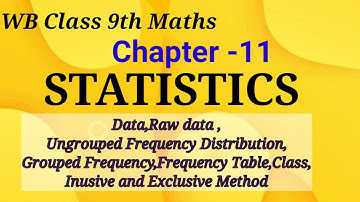 WB maths Class9 |Chapter-11|Statistics |Introduction