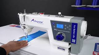 AS-ML2 Anysew Direct drive lockstitch sewing machine with auto trimmer only smooth operation demo