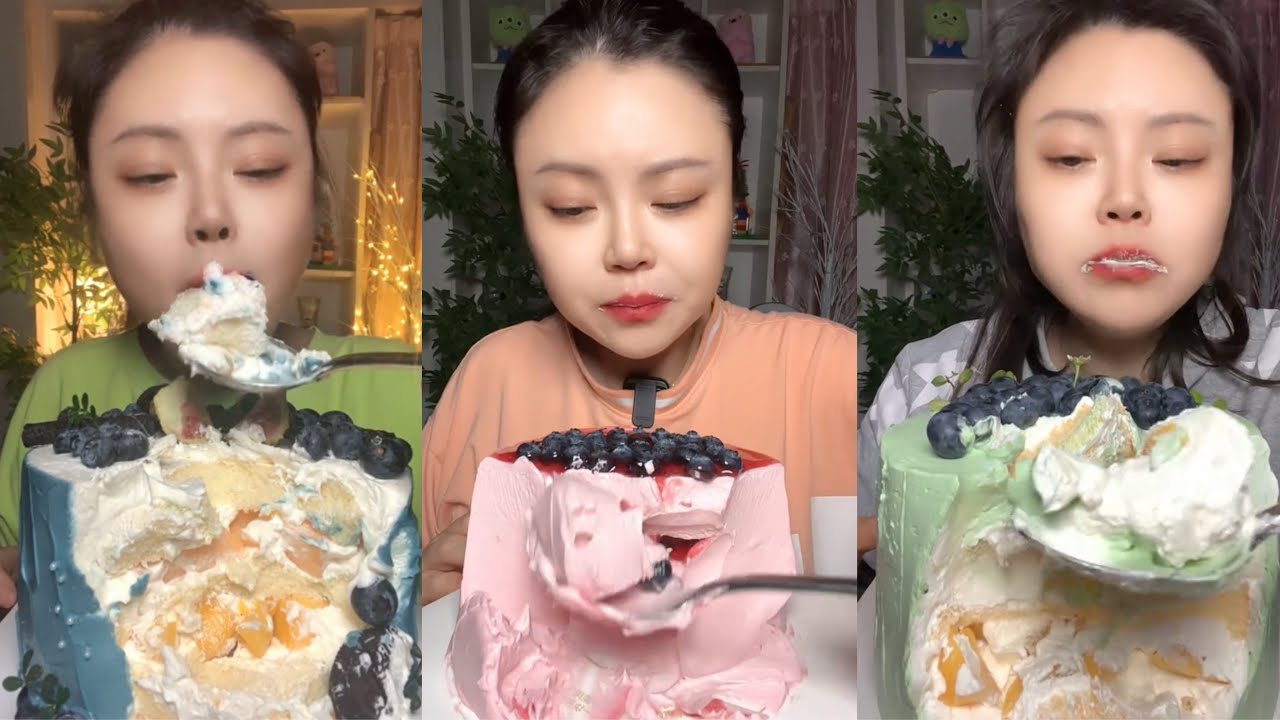 asmr mukbang – mixed dessert eating | soft cake, creamy jelly & sweet eating sounds