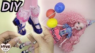 👠Как сделать ТУФЛИ БЕЗ каблука для кукол МХ, колпак, воздушные шарики. Shoes for dolls and balloons