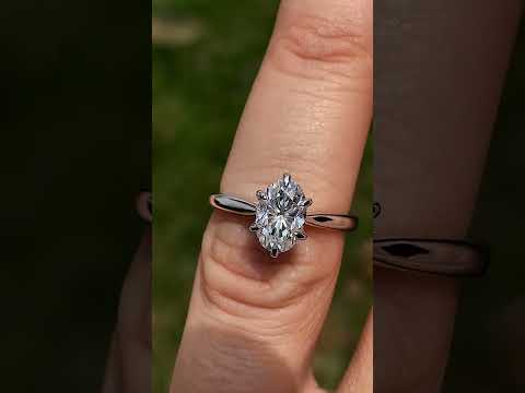 6-Prong Cathedral Oval Moissanite Solitaire Ring ring video