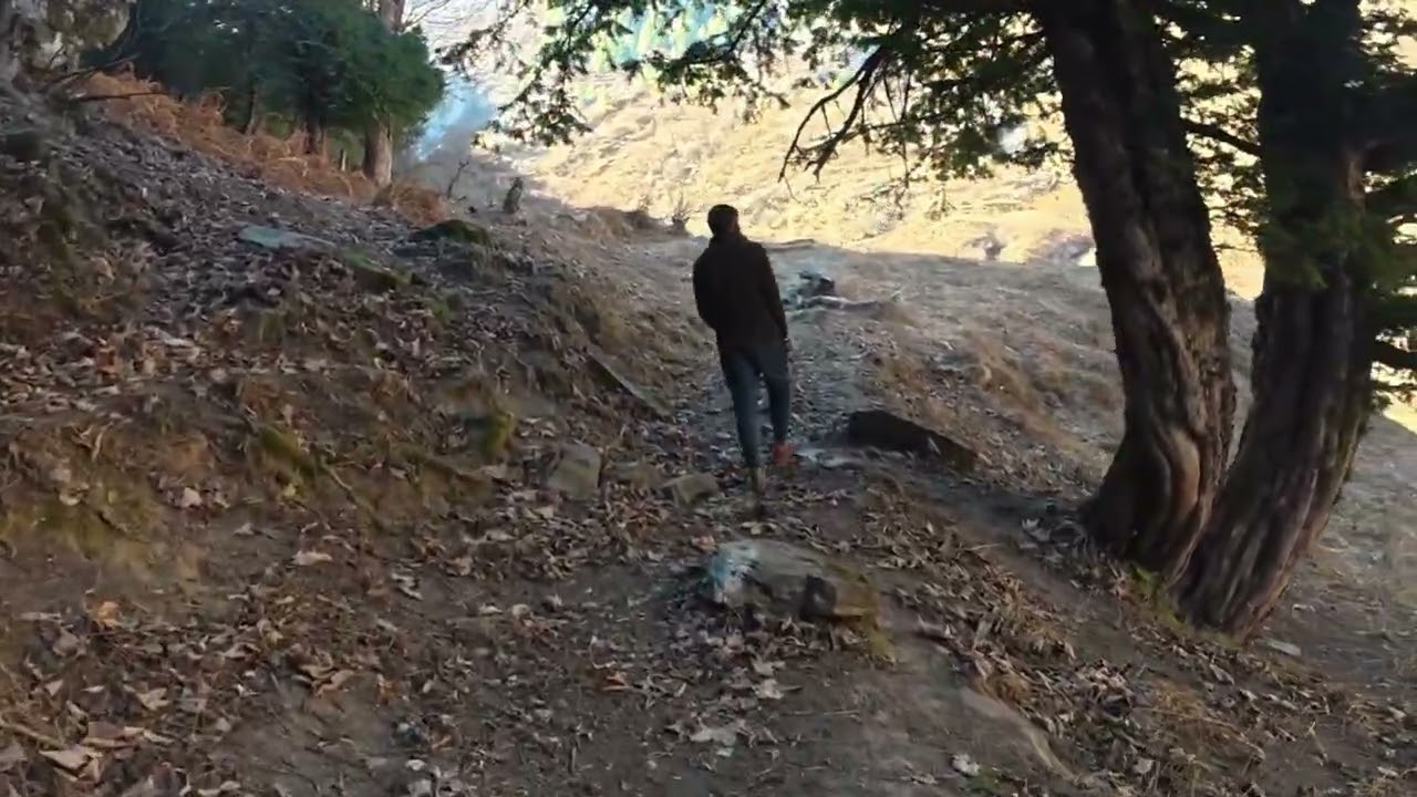 Trekking in Harsil Valley - Monal Trail, Purali  village, No snowfall yet. Bone chilling winter 