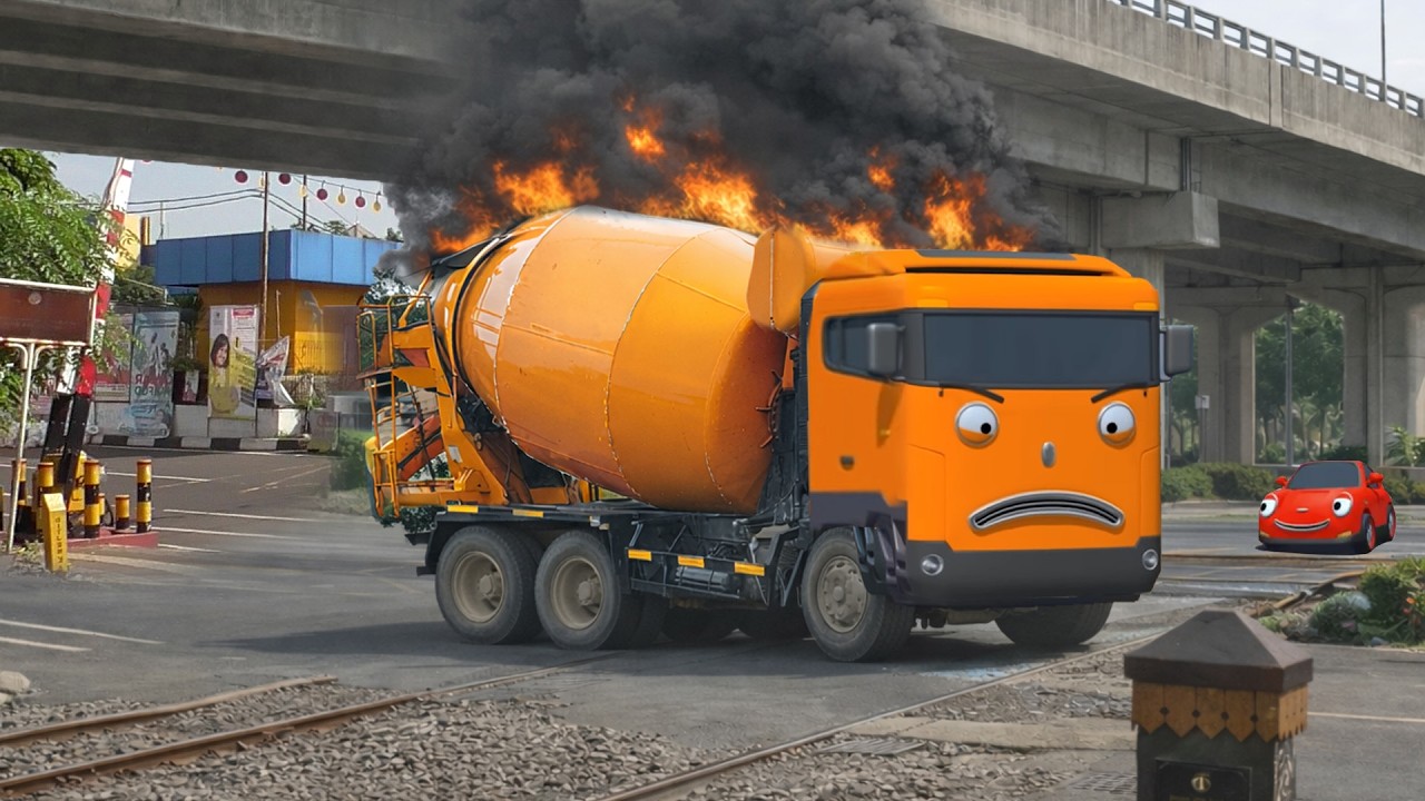 Wow Ternyata Ada Truk Kontainer Besar, Truk Molen, Truk Bangunan, Bus Kecil Mirip Max Teman Si Tayo