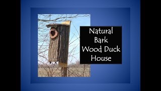 Natural Bark Wood Duck House DIY rustic Wood Duck custom built home, for sale or rent! As posted on Cedar Bluff Rustics channel. Mrs. Kapper does it again using