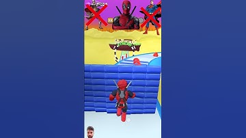 Deadpool Vs Superman Vs Swordsman Run in Rope man lvl-58 #shorts #games #gaming