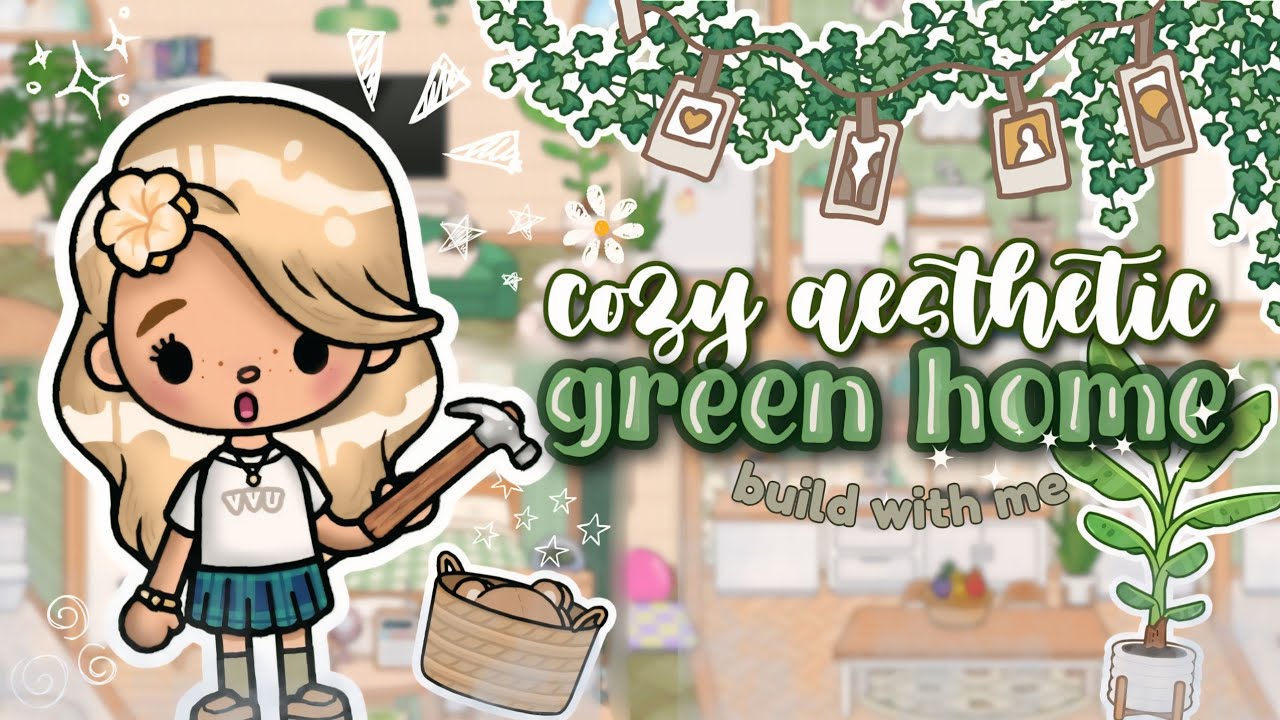 Come Build an Aesthetic, Cozy Green Home with Me ๐ชด๐ | Speedbuilding ๐จ ...
