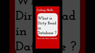 What is Dirty Read in Database | Coding Skills