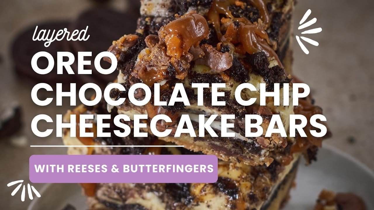 A Decadent Chocolate Chip Oreo Cheesecake Bar Recipe with Reese's ...