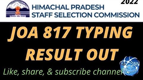 HPSSC JOA 817 typing result out 😊😊😊|| cutoff??? 4332 candidates selected for dv || DV date??