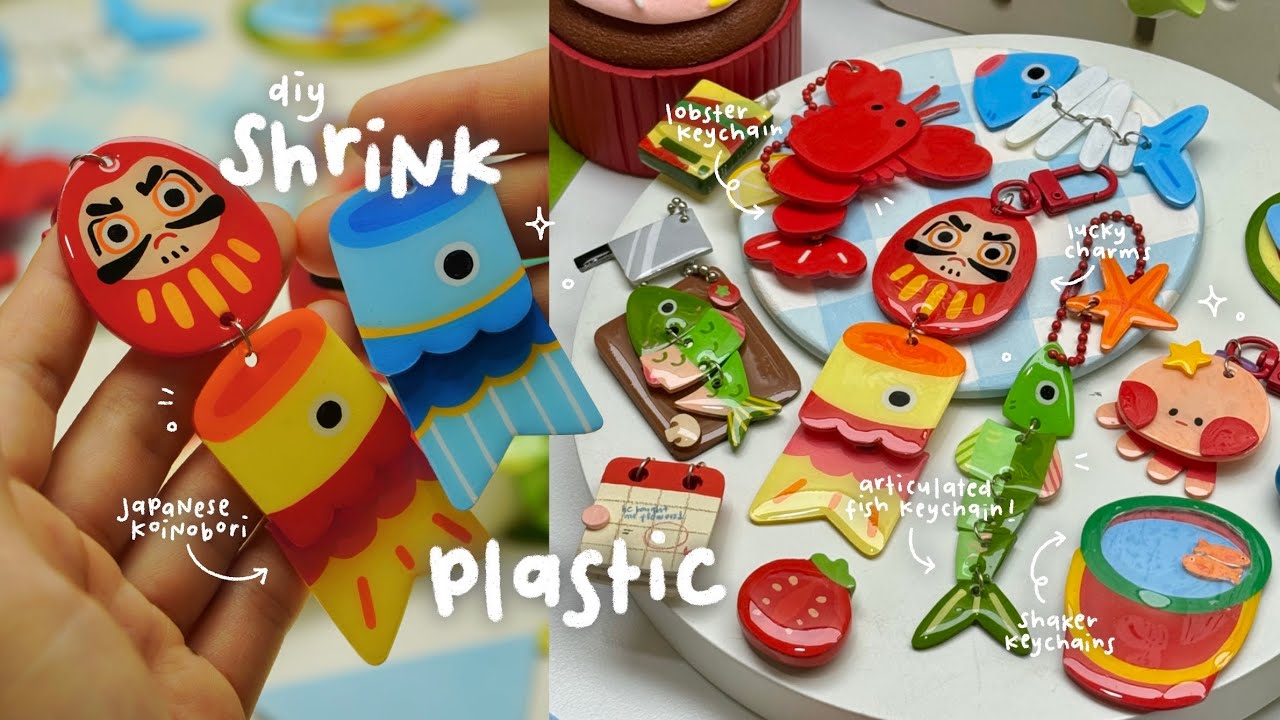 how i make articulated and wiggly shrink plastic keychains
