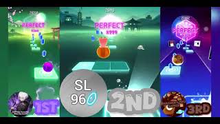 Tiles Hop: EDM Rush: KAZHI x Unknown Brain - DEAD | Me vs @erikpintye_gamer743 vs @SL96w