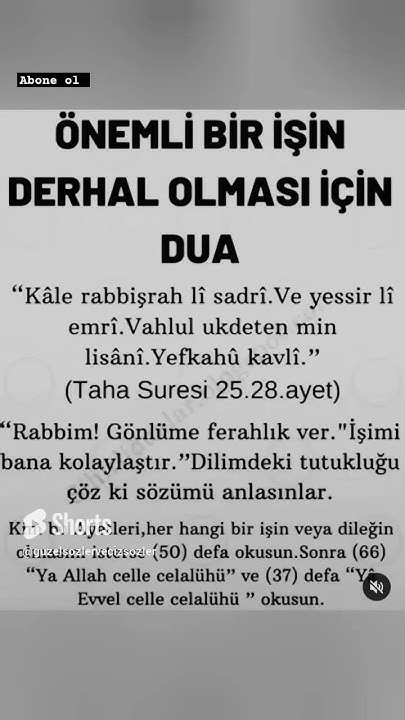 Sıkıntılı işlerin ÇÖZÜLMESİ için dua