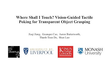 Where Shall I Touch? Vision-Guided Tactile Poking for Transparent Object Grasping