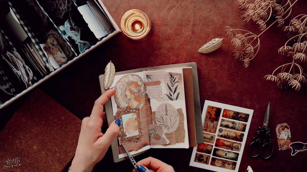 ASMR | Rahat Bir Uyku İçin 😴 Scrapbooking Journaling 🪶 | No Talking | Türkçe ASMR