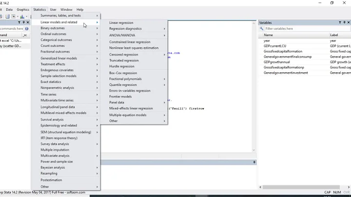How to run simple linear regression in STATA