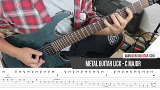 Metal Guitar Lick - C Major - with TAB