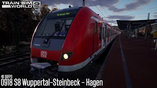 0918 S8 Wuppertal-Steinbeck - Hagen - Rhein-Ruhr Osten - BR 422 - Train Sim World 2