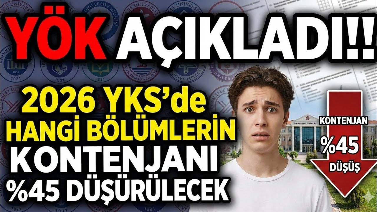 YÖK AÇIKLADI!!! 2026 YKS'de HANGİ BÖLÜMLERİN KONTENJANI Daha Fazla DÜŞÜRÜLECEK?