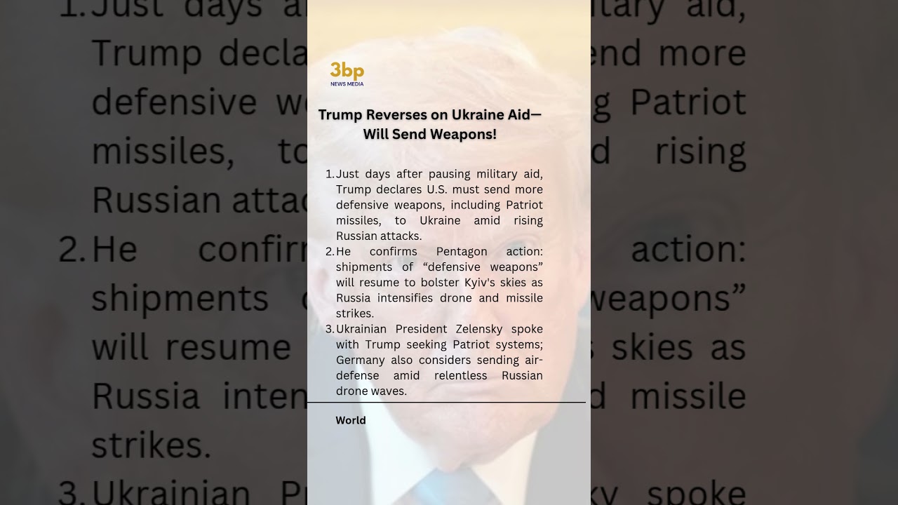🚨 Trump U‑Turns: More Weapons to Ukraine?!