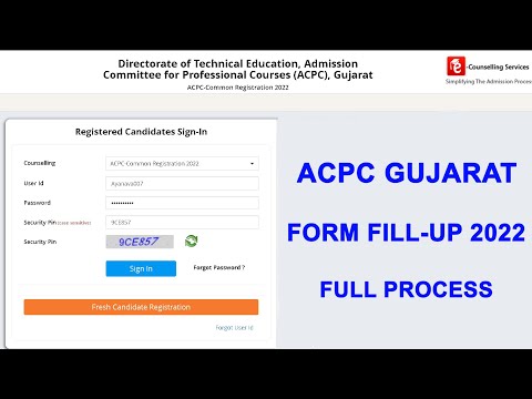 ACPC REGISTRATION & FORM FILLUP 2022 FULL PROCESS || GUJARAT PGCET || B.PHARM/M.PHARM
