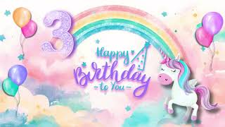 Unicorn Magic 🦄| 3rd Birthday Background | Pastel Rainbow Scene + Cute Fun Music Mix #3rdbirthday screenshot 3