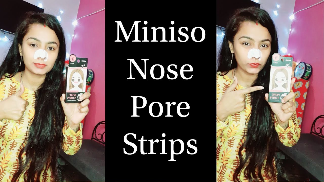Remove Nose Blackheads , Miniso Rose Essence Pore Strips Review + Demo
