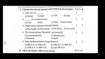 9th class fa2 social 100% real question paper.
