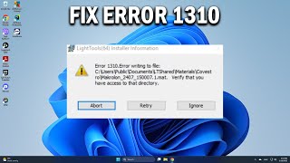 How To Fix Error 1310, Error Writing to File - Easy Fix