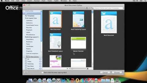Lesson 1 - Create a new blank document in Word 2011