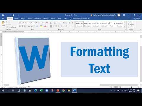 Ms Word in telugu  - Formatting Text