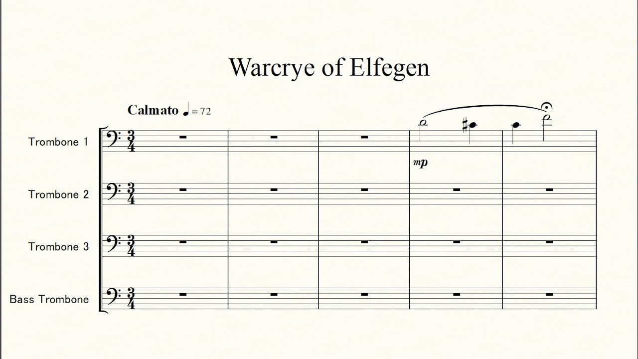 エルフゲンの叫び/WARCRYE OF ELFEGEN トロンボーン4重奏 - YouTube