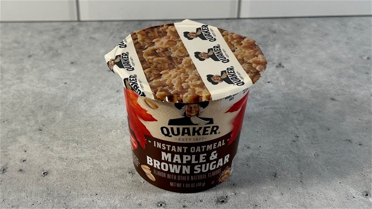 Quaker Instant Oatmeal Single Serving Maple Brown Sugar Cups - YouTube