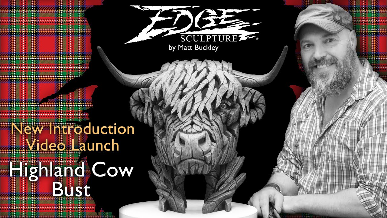 Highland Cow Sculpture Edge Sculpture Bust Scottish Bull New