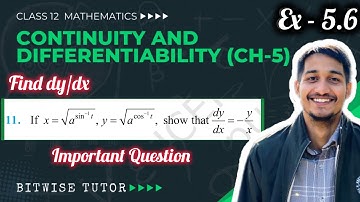 If x = √a^sin^-1 t , y = √a^cos^-1 t , show that dy/dx = -y/x