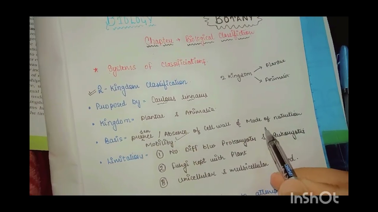 Class 11 biology Chapter biological classification Part 1 = 2 kingdom classification 
