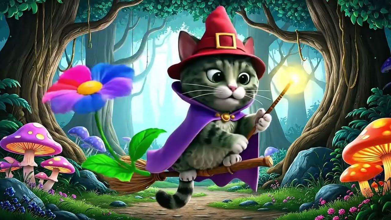 Purple Cat Witch | Fun Animated Movie Music | Memeow Channel