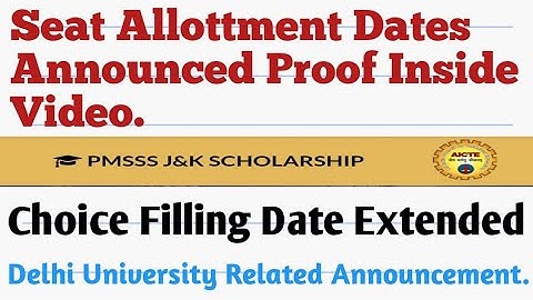 PMSSS/MAIL BY PMSSS/SEAT ALLOTTMENT DATES ANNOUNCED BY PMSSS/CHOICE FILLING DATE EXTENDED/South Boy.