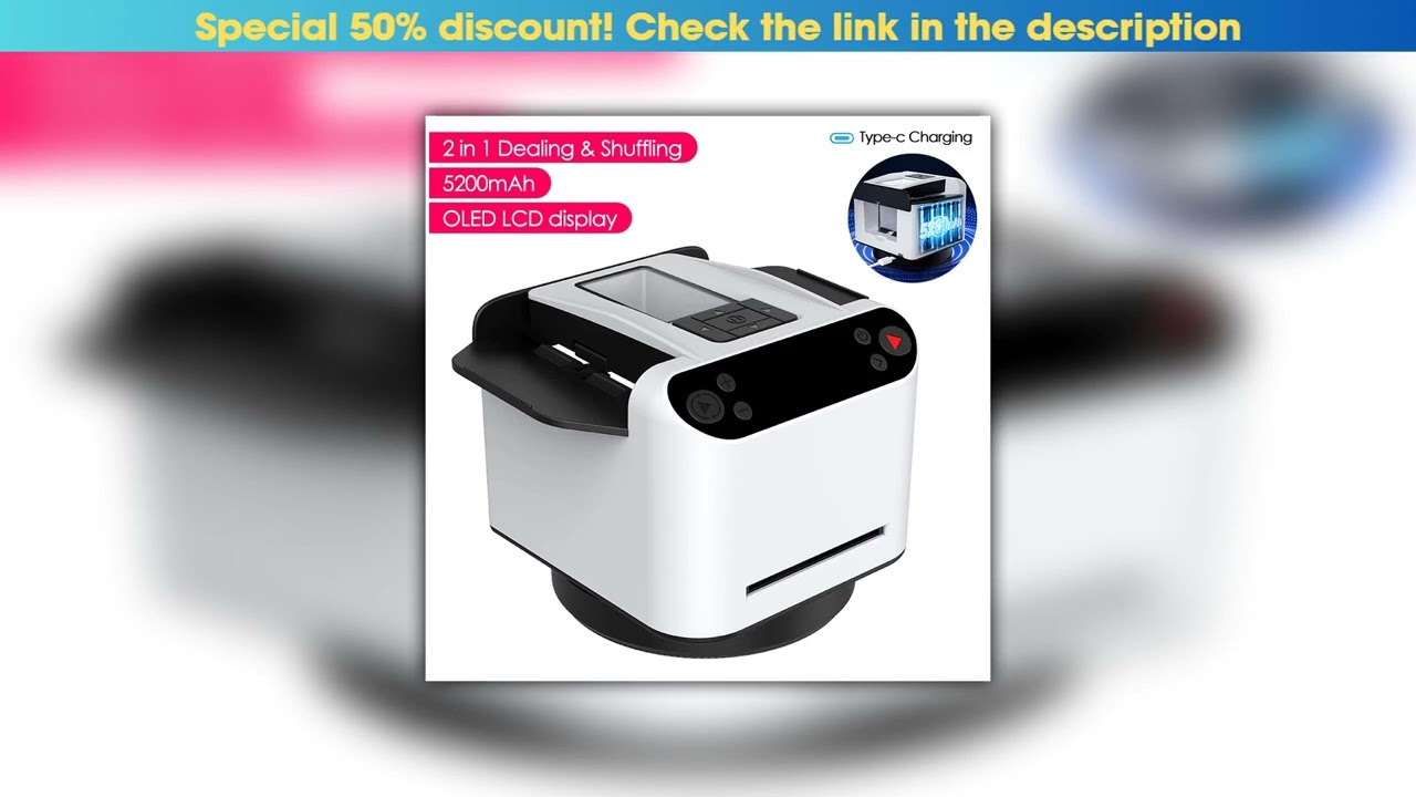 Get 5200mAh Rechargeable 2-in-1 Automatic Cards Dealing Shuffling Machine Smart 360° Rotating Card•