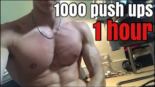 1000 push ups in 1 hour challenge attempt - very intense