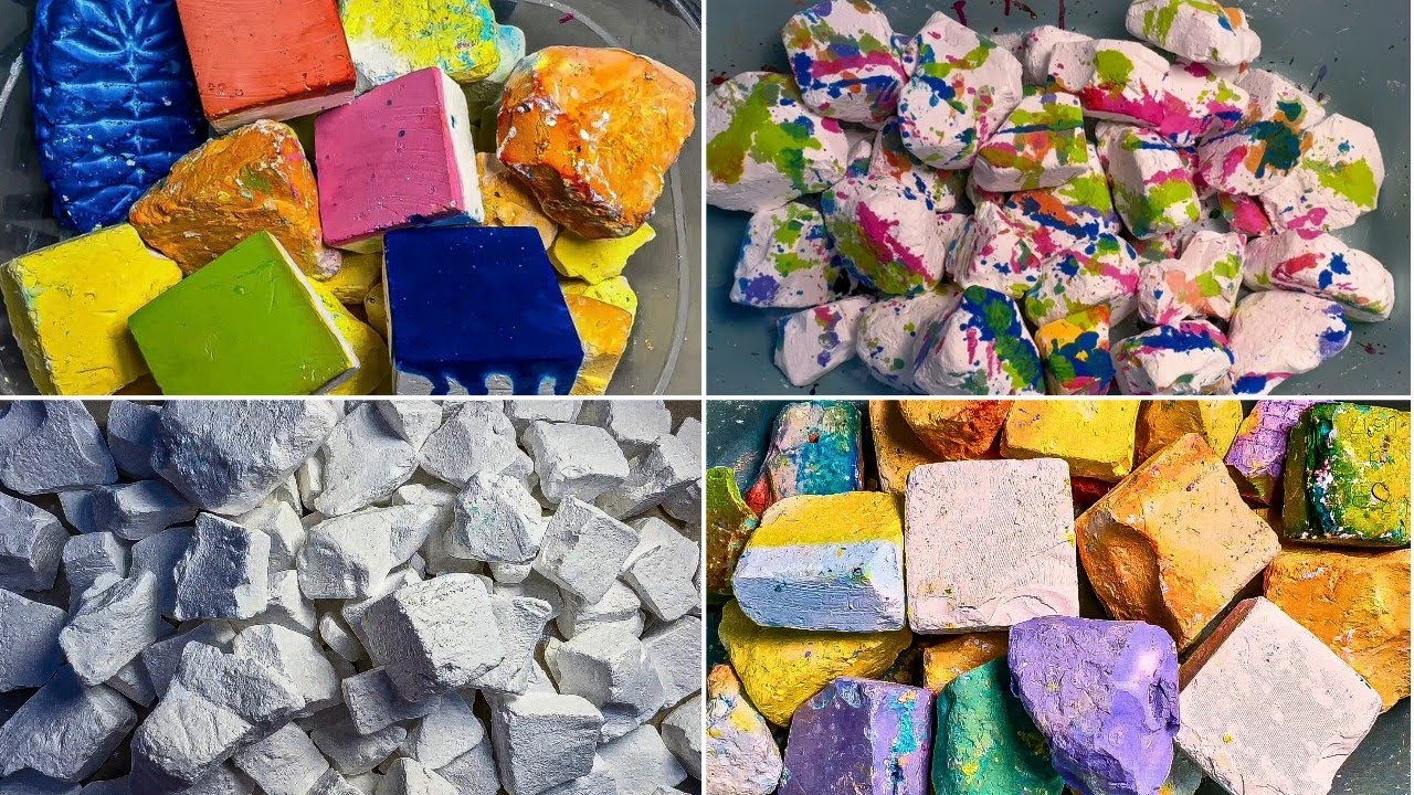 *sped up* #roadto1k Lots of Crunchy Dyed and Plain Gym Chalk! @FrankW_asmr  | Gym Chalk