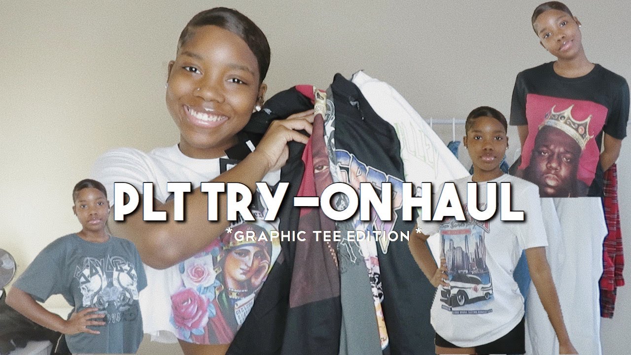 SUMMER TRY-ON HAUL TRENDY GRAPHIC TEES 