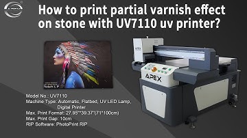How to print partial varnish effect on tile with UV7110 uv printer?