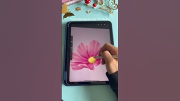 Draw with me cosmos flower in procreate. Full video up now. #procreate #letterart #flowers