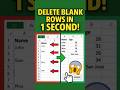 Delete All Blank Rows in 1 Second! 😱 | Excel Trick #shorts #youtubeshorts #excel