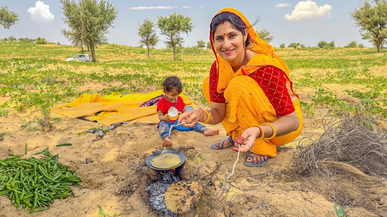 आज खेत में बहुत मजा आया 👌Yummy !! 😲 🛖 Rajasthan Real farm