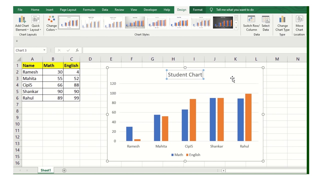 Cluster Column Chart 2D Column #Shorts #MsExcel - YouTube