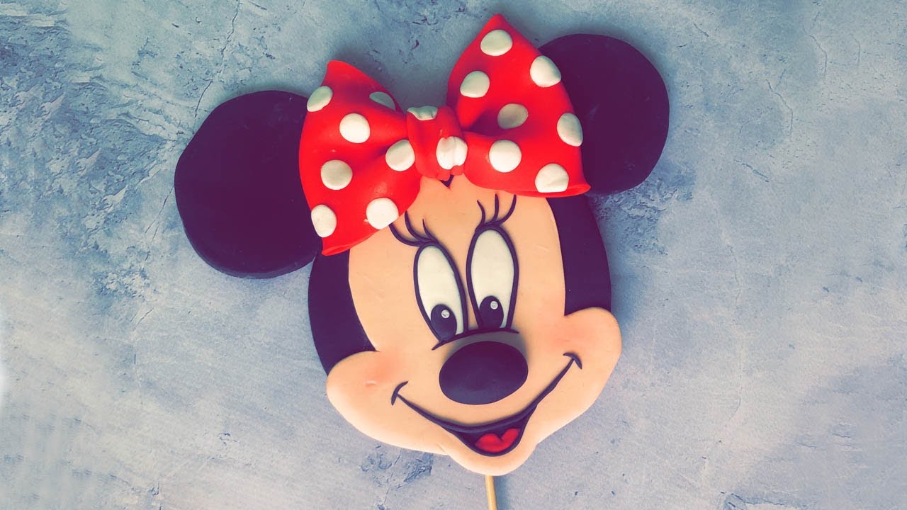 Fondant Minnie Mouse Face / Tutorial: How to make a Minnie Mouse cake topper / Mini maus od fondana