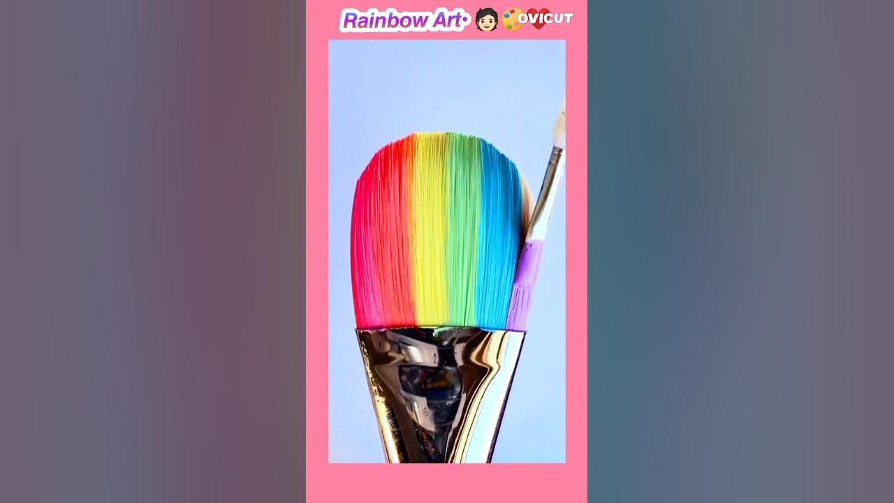 Painting a Rainbow Paintbrush #paint #painting #art #artwork #rainbow #draw #drawing #paintbrush