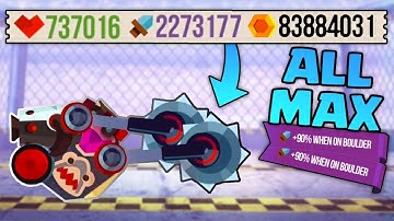 MAXING DAMAGE ON A BOUNCY BOULDER - C.A.T.S ALL MAX MACHINE - Crash Arena Turbo Stars