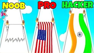 Noob Vs Pro Vs Hacker In Flag Painters With Oggy And Jack